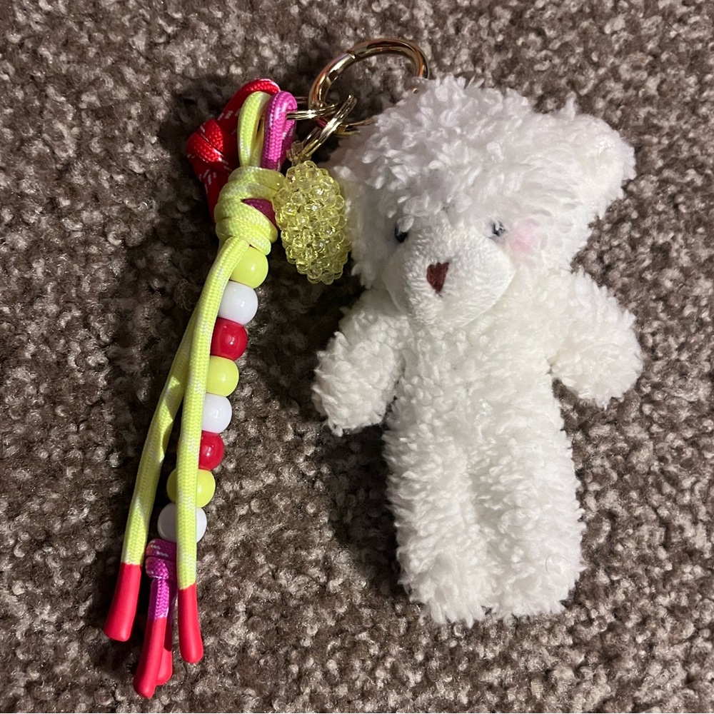 LAST CHANCE - WILL DONATE Steve Madden Bag Charm Keychain Teddy Bear Nylon Cord